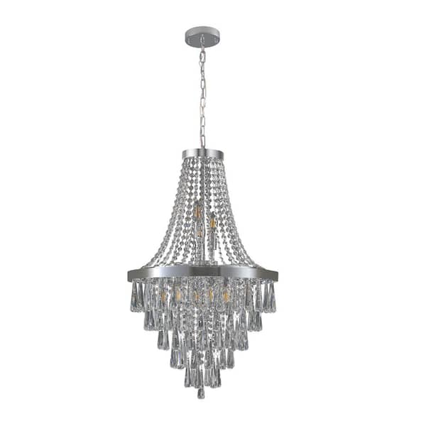 Jushua 11-light Chromium Dimmable Integrated LED Color Crystal Chandeliers for Living Room (Bulb Not Included)
