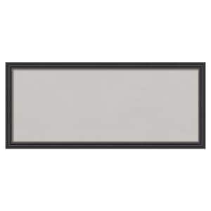 Stylish Black Wood Framed Grey Corkboard 32 in. x 14 in. Bulletin Board Memo Board