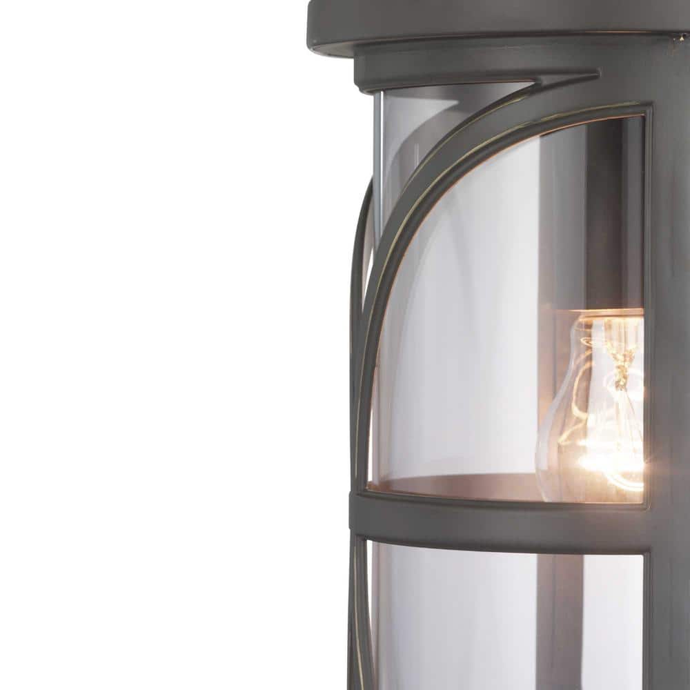 Antique Bronze Glass Hanging Lantern with Clear Shade
