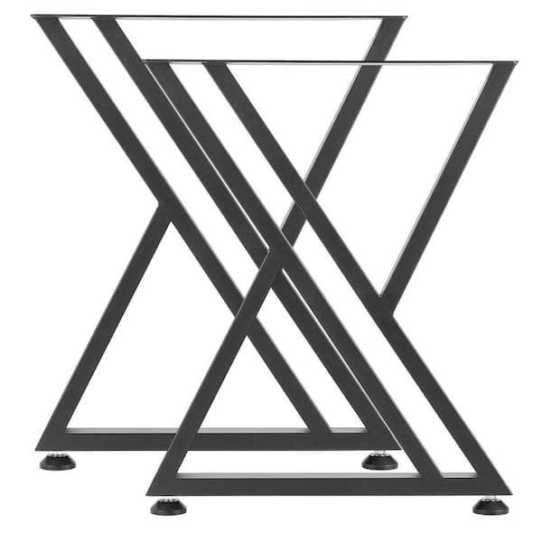 Table Legs, 29.1 in. H x 24 in. W Steel Furniture Legs, 2,204 lb. Max Load Heavy Duty, Sturdy and Stable Set of 2 Black