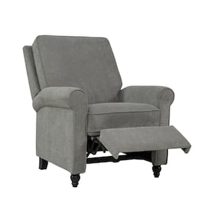 Warm Gray Chenille Fabric Push Back Recliner Chair
