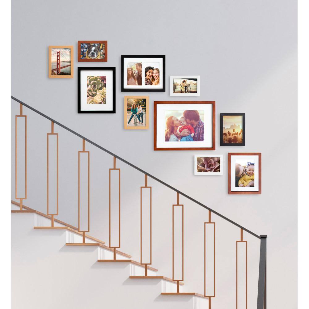 Classic Mid-Century Modern Walnut Wood Wall Frame Gallery Set
