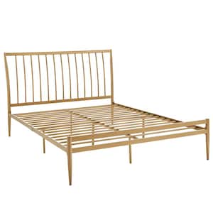 Gold Queen Metal Platform Bed
