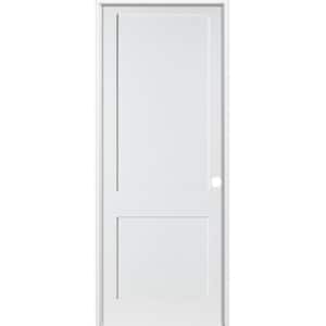 24 in. x 96 in. Craftsman Shaker Primed MDF 2-Panel Left-Hand Wood Single Prehung Interior Door