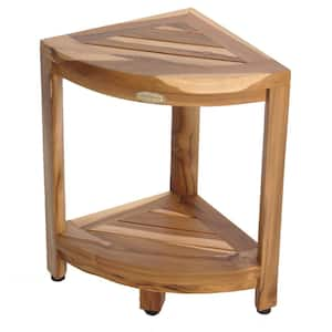 EarthyTeak Oasis 2-Tier Teak Corner Stool