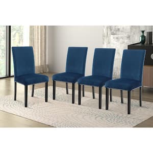 New Classic Furniture Celeste Blue Velvet Nailhead Trim Dining Side Chair (Set of 4)