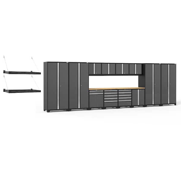 NewAge Products Pro Series 256 in. W x 85.25 in. H x 24 in. D 18-Gauge Steel Cabinet Set in Gray (16-Piece)