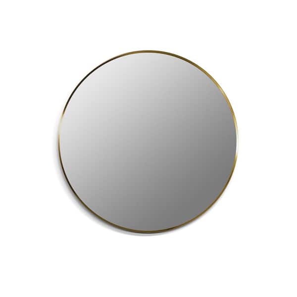 Altair Liceo 30 in. W x 30 in. H Small Round Aluminum Framed Wall Bathroom Vanity Mirror in Brushed Gold