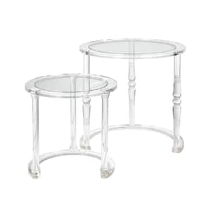 Cliffwood Nesting Tall 24 in. Clear Round Acrylic Accent Table