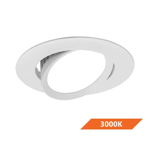 NICOR DCG Series 4 in. 3000K White Integrated LED Recessed Gimbal Trim