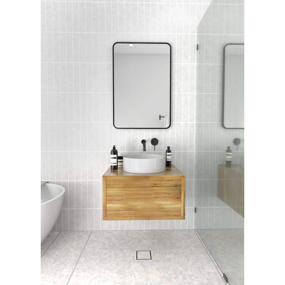 Trinity 32" x 22" Black Wood Full Length Rectangular Mirror