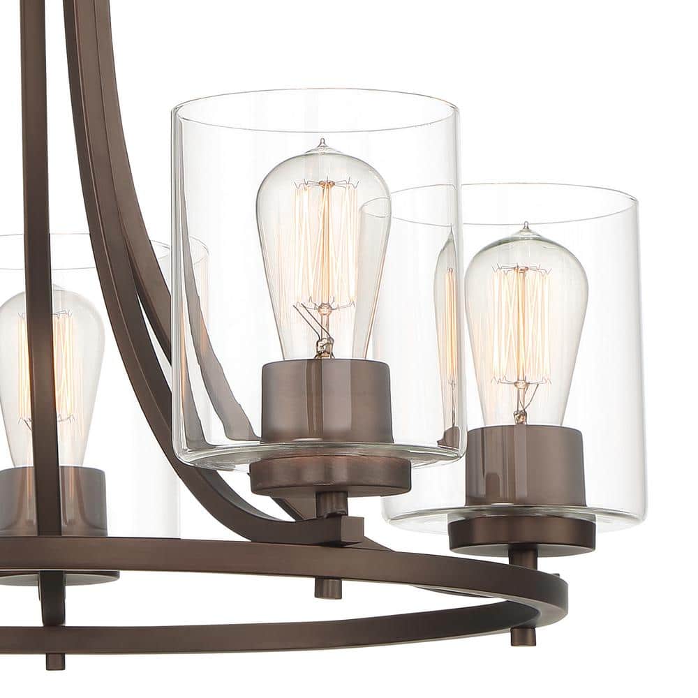 Liam Satin Copper Bronze Classic 24" Five-Light Chandelier