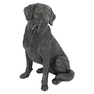 15.5 in. H Black Labrador Retriever Dog Garden Statue