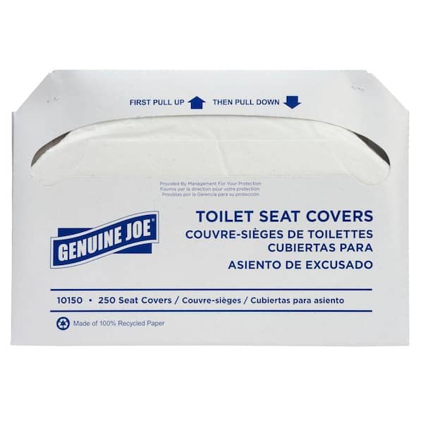 Genuine Joe Toilet Seat Covers (250-Sheets per Pack, 10-Packs per Case)