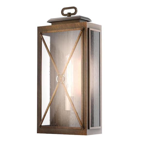 Revington 8.98 in. Plug and Play 1-Light Zinc Outdoor Wall Light Coach Sconce with SkyPlug