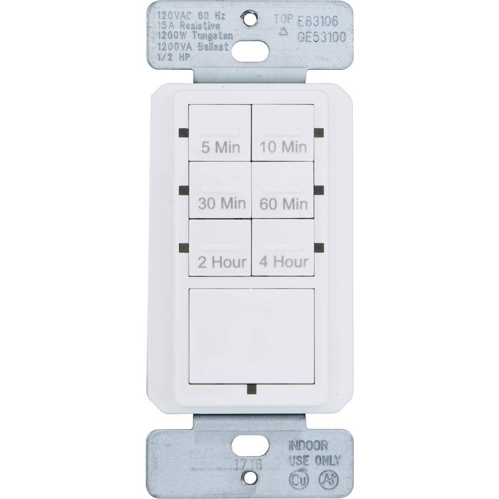 Buy 15 Amp 4Hour InWall Push Button Countdown Timer Switch with Screw