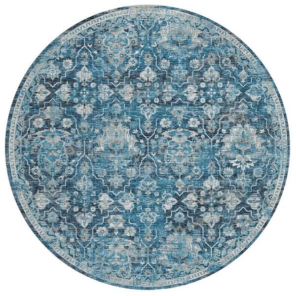 Addison Rugs Sterling Blue 8 ft. x 8 ft. Indoor/Outdoor Washable Indoor/Outdoor Washable Rug