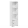 Furinno Luder 12 in. W White 3-Shelf Bookcase with 1-Door 22273WH