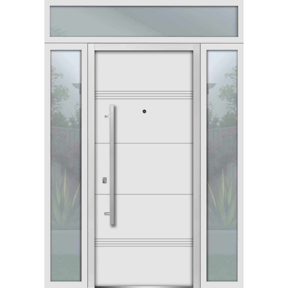 1705 60 in. x 96 in. Right-Hand/Inswing White Steel Prehung Front Door with Hardware price history on PriceWatchPro