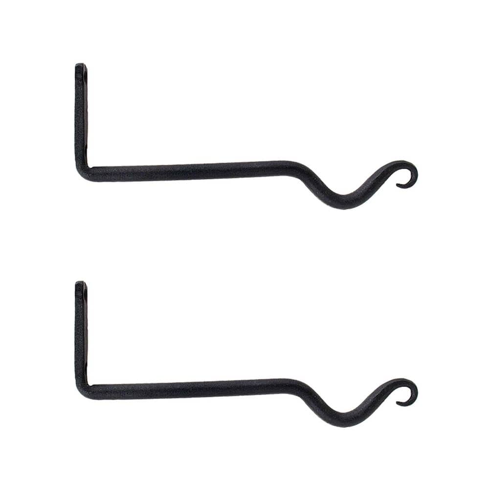 Set of 2 Outdoor Garden Upturned Hanger Iron Hooks, 8 in. Long, Black Powder Coat Finish price history on PriceWatchPro