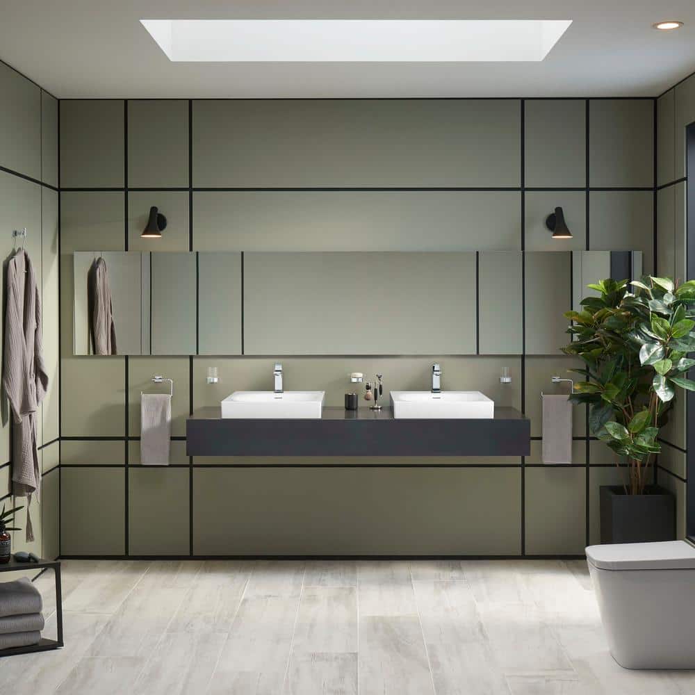 Alpine White Ceramic Rectangular Undermount Bathroom Sink
