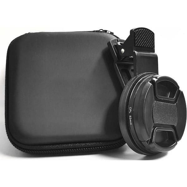 OBJLGEV 52mm Clip-on CPL Phone Camera Lens Filter for iPhone Samsung Motorola Xiaomi Smart Phones Reduces Glare