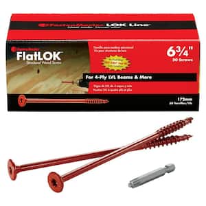 FlatLOK 1/4 in. x 6-3/4 in. Star Drive Flat Head Engineered Wood Screw Fasteners (50-Pieces)