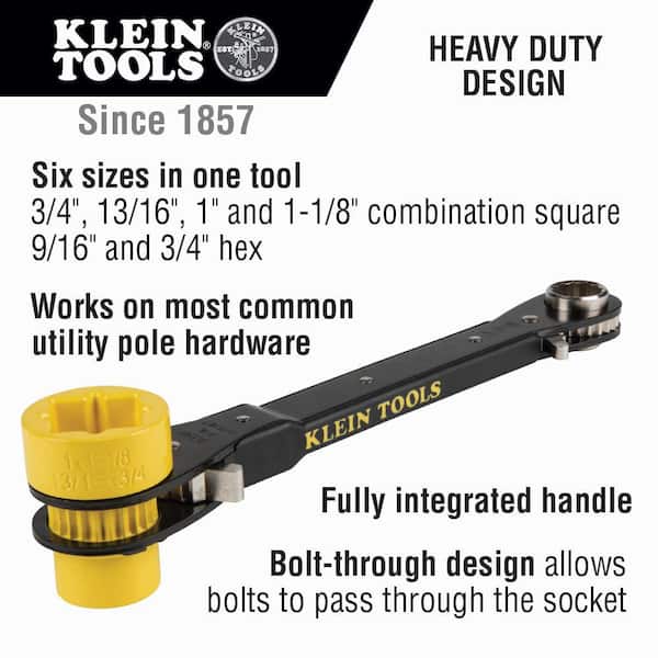 5-in-1 Heavy Duty Racheting Lineman's Wrench