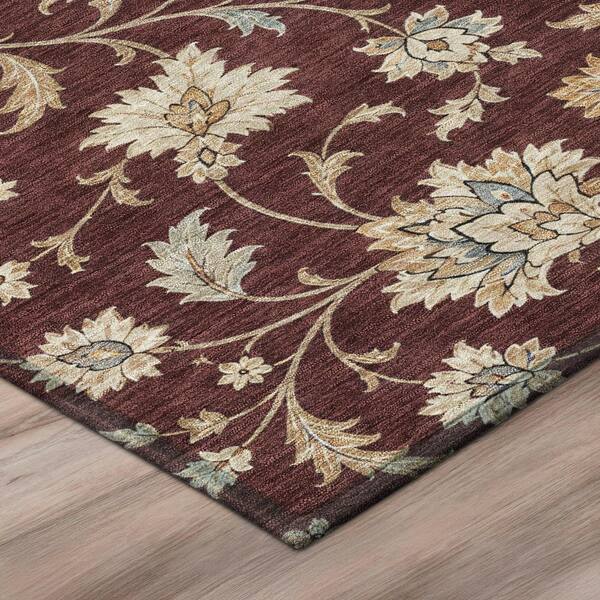 Chantille Machine Washable Indoor/Outdoor Abstract ACN3132 Burgundy 9 ft. x 12 ft. Area Rug