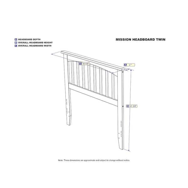 Twin deals headboard width