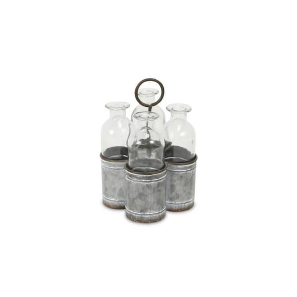 HomeRoots Metal Clear and Decorative Bottles