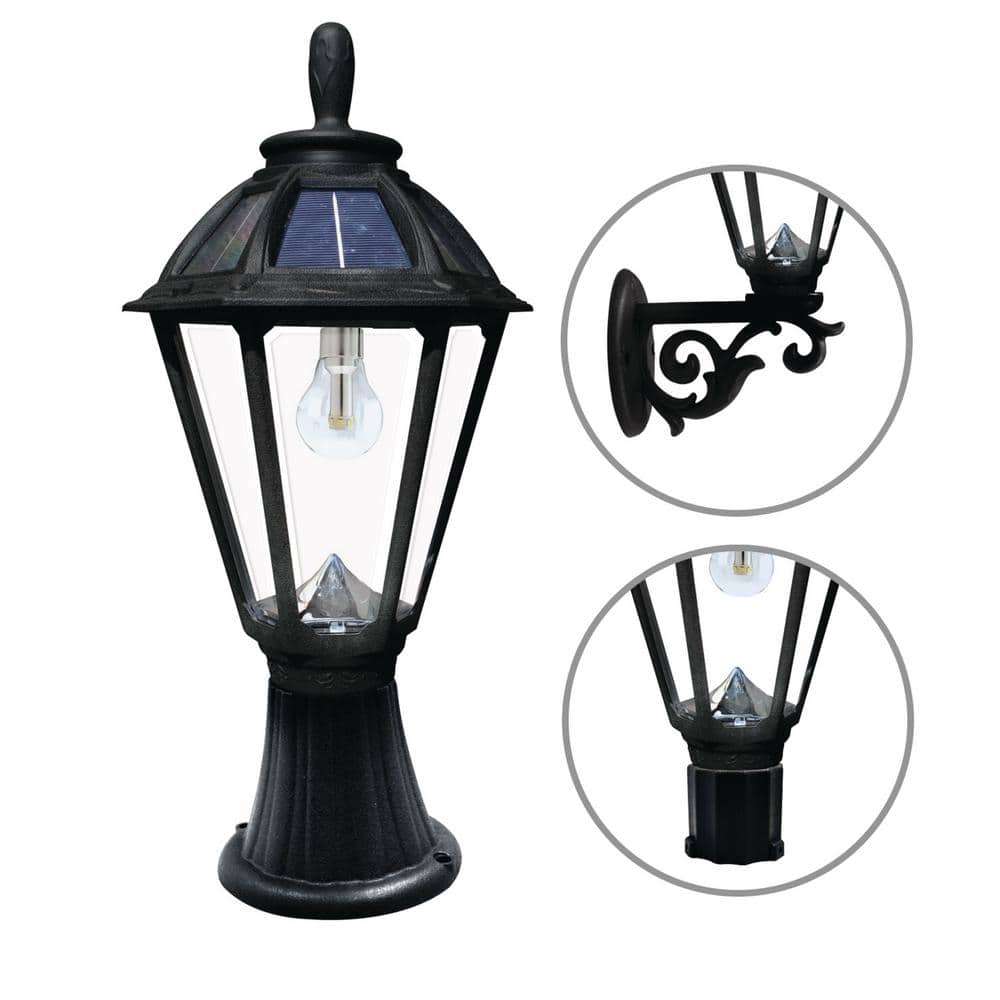 Polaris Black Solar LED Outdoor Post Light with Multiple Mounting Options