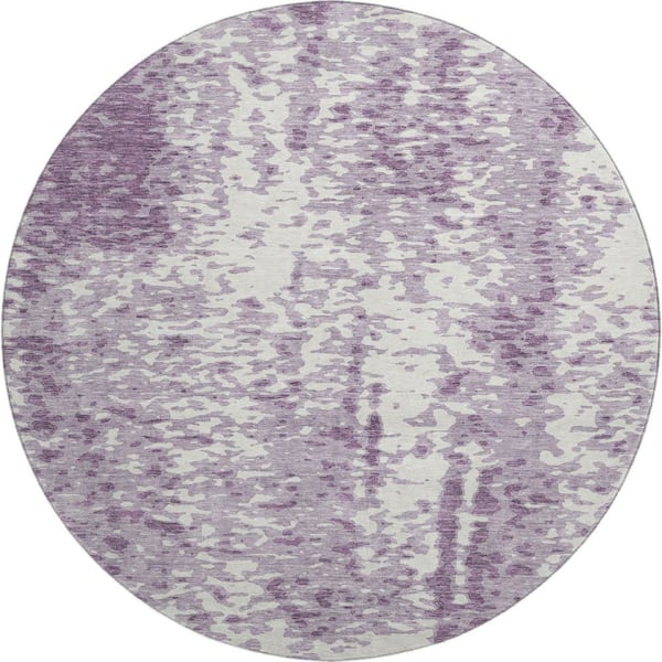 Addison Rugs Mayfield Premium Machine Washable Abstract AMF949 Lavender 8 ft. x 8 ft. Round Rug