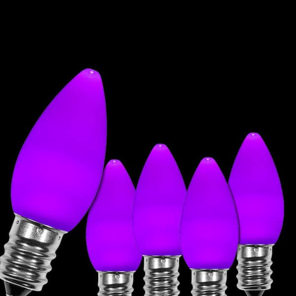 UNBRANDED/New in box C7 LED replacement bulbs PURPLE 25/box 