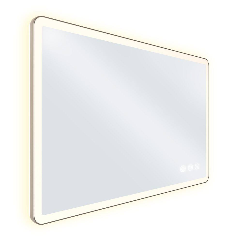 48 in. W x 36 in. H Rectangular Framed Anti-Fog Wall Vanity LED Mirror with Backlit and Front Light in Brushed Nichel price history on PriceWatchPro