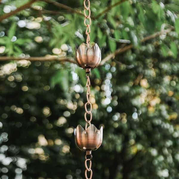 Phewnyzo Rain Chain Decoration 6 ft. Metal Downspout for House