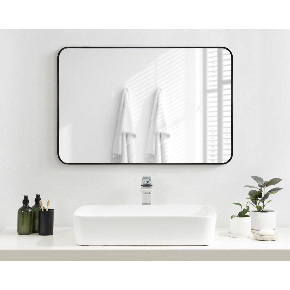 Zayda Black Aluminum Rectangular Wall Mirror 24x36
