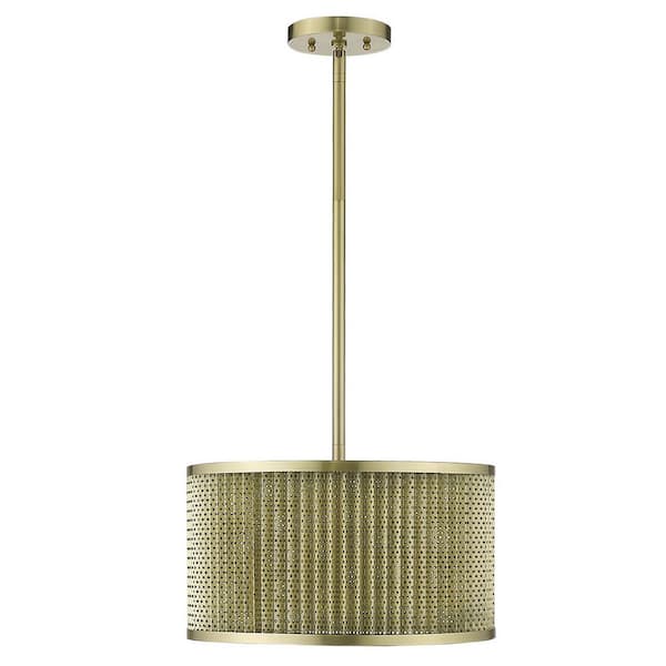 60-Watt 4-Light Goldtone Pendant Light with Metal, No Bulbs Included