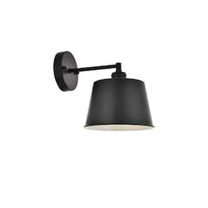 Timeless Home Nala 7.9 in. W x 8.9 in. H 1-Light Black (Straight Arm) Wall Sconce