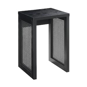 Northfield Weave 15.75 in. Black/Black Particle Board End Table