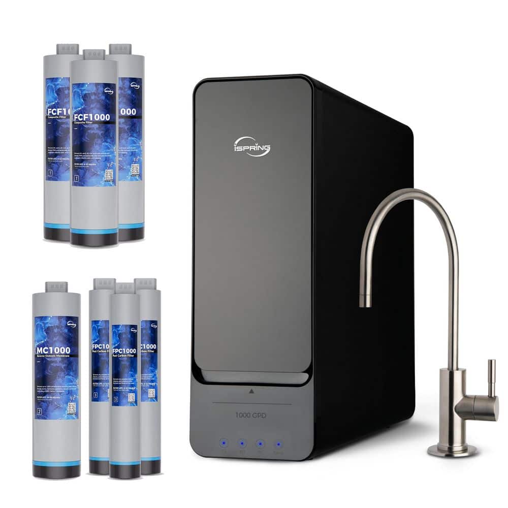 RO1000-BN Tankless Under Sink Reverse Osmosis Water System w/ 3-Year Replacement Set, Reduces PFAS, Lead, TDS, Arsenic