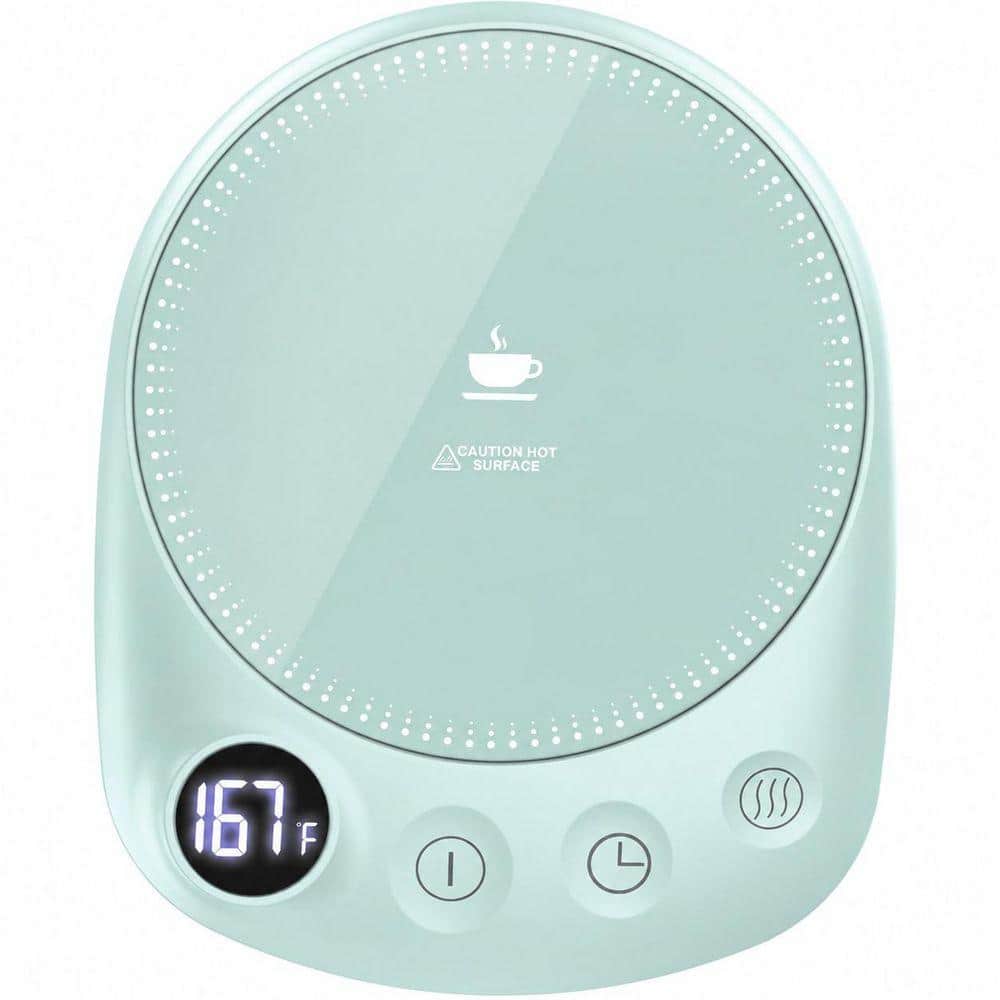 Green Coffee Mug Warmer for Desk with 4 Temperature Settings, 1 to 12 Hour Timer and Auto Shut Off