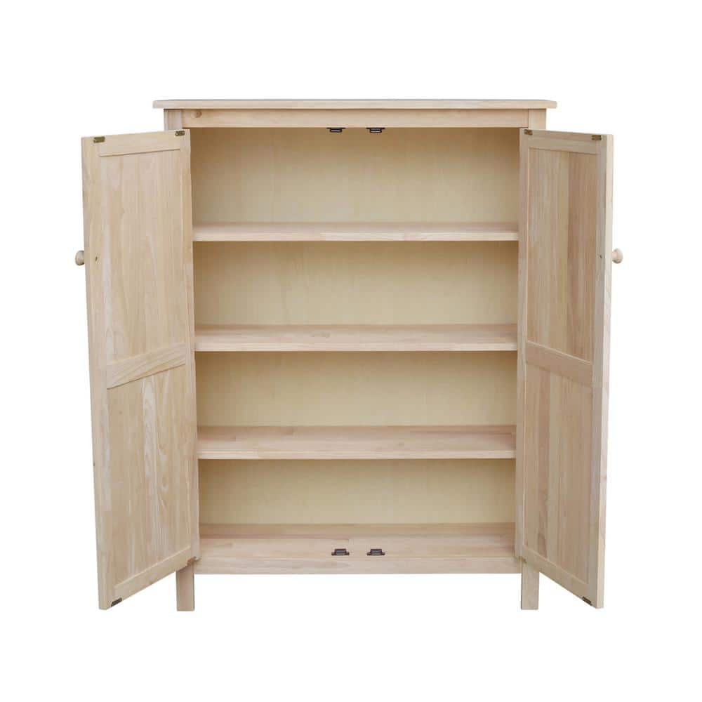 Eco-Friendly Parawood 53" Freestanding Jelly Cupboard with Adjustable Shelving