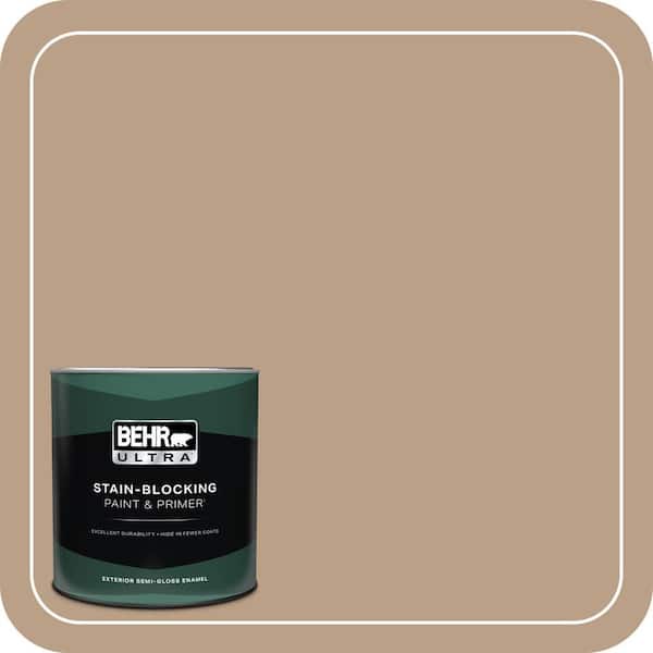 BEHR ULTRA 1 qt. #ICC-52 Cup of Cocoa Semi-Gloss Enamel Exterior Paint & Primer