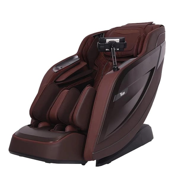 TITAN Pro 8500 MAX Series Brown Faux Leather Reclining 4D Massage Chair ...