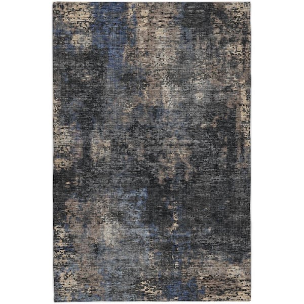 Dream Shag Premium Machine Washable Abstract ADS815 Charcoal 10 ft. x 14 ft. Area Rug