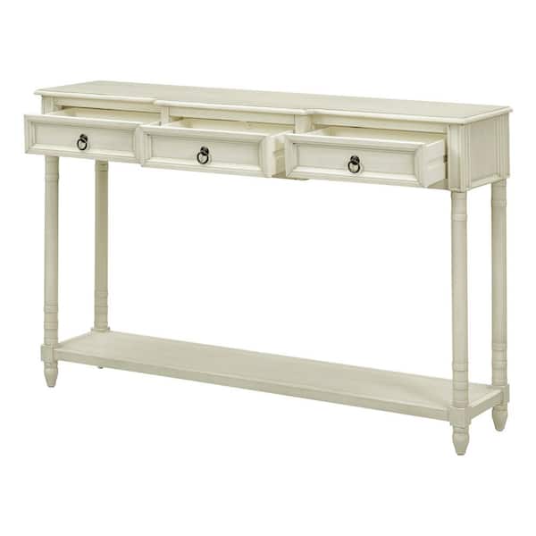 COWLOWN 52 in. W x 13 in. D x 34.3 in. H Bathroom White Linen Cabinet