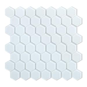 Sea Breeze White 11.51 in x 11.06 in. 5 mm Glass Peel and Stick Wall Mosaic Tile (5.30 sq. ft./Case)
