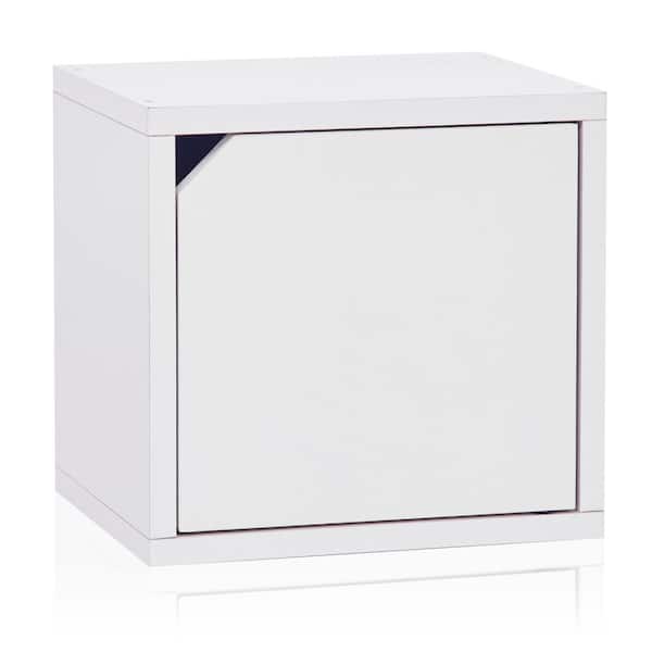 Way Basics 12.6 in. H x 13.4 in. W x 11.2 in. D White Recycled Materials 1-Cube Organizer