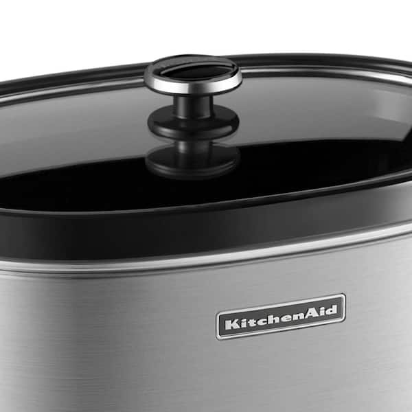 KitchenAid 6-Quart Slow Cooker with Solid Glass Lid, Stainless Steel